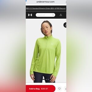 NWOT Women’s Under Armour UA Tech™ 1/2 Zip- Green Vibe / White - 326